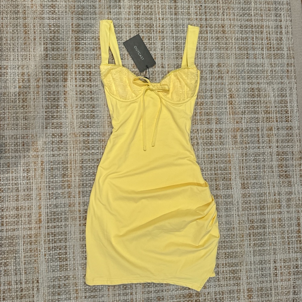 Elegant Yellow Mini Dress